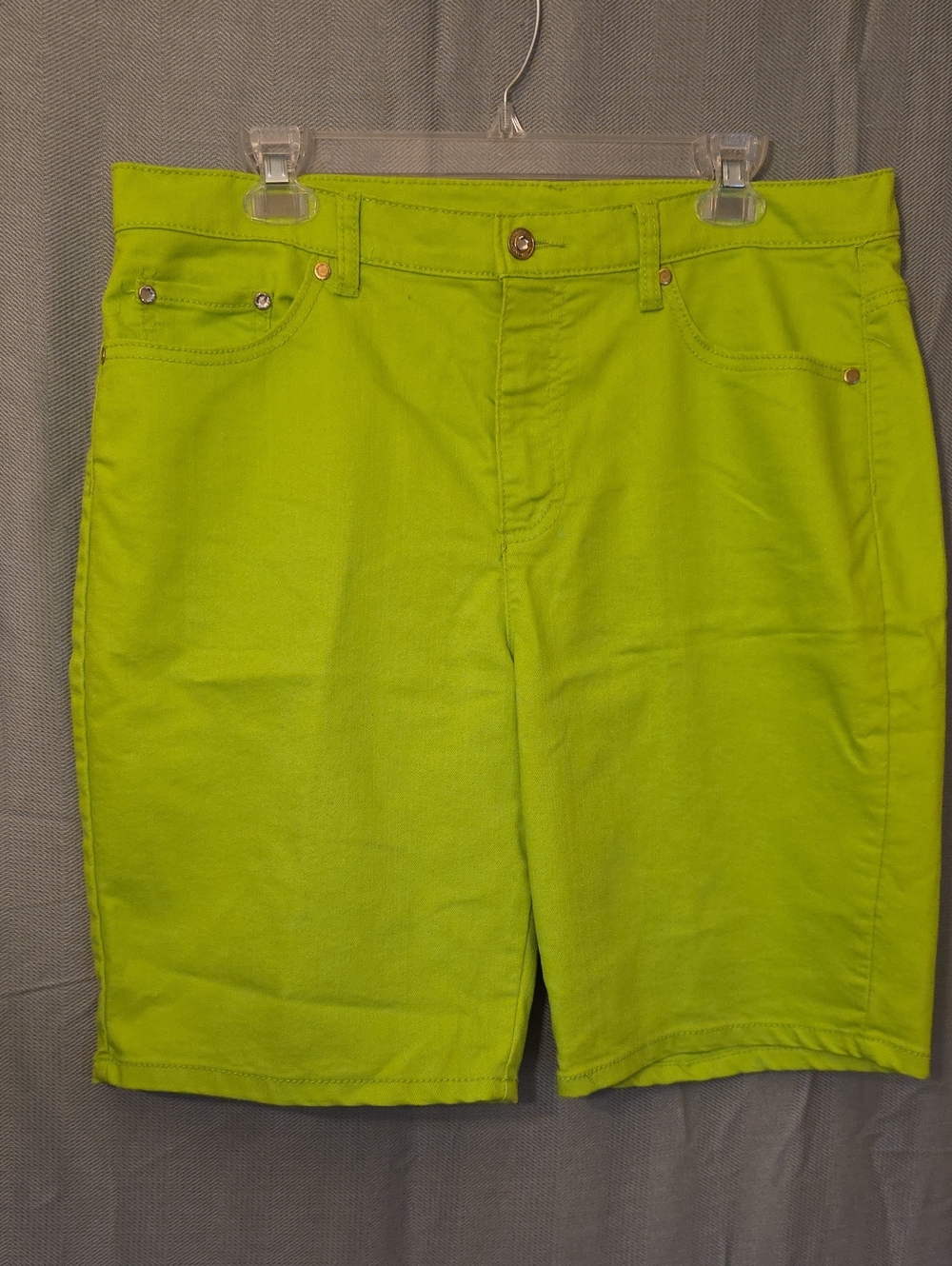 Jaclyn Smith Lime Green Flat Front Men's Shorts